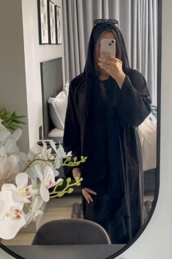 the nooran midnight black abaya set